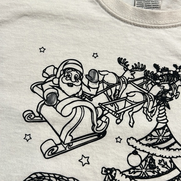 Color Your Own Christmas T-Shirt- Size 5-6 - Picture 4 of 5